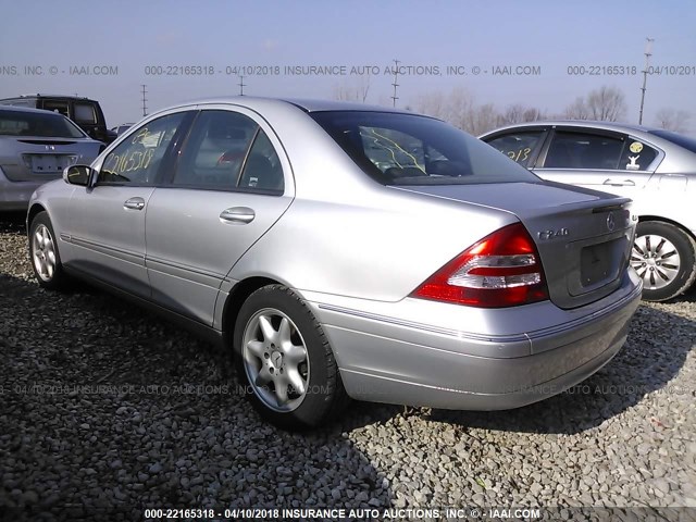 WDBRF81J33F415373 - 2003 MERCEDES-BENZ C 240 4MATIC SILVER photo 3