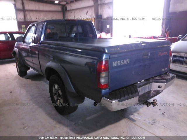 1N6ED26Y0YC436941 - 2000 NISSAN FRONTIER KING CAB XE/KING CAB SE BLUE photo 3