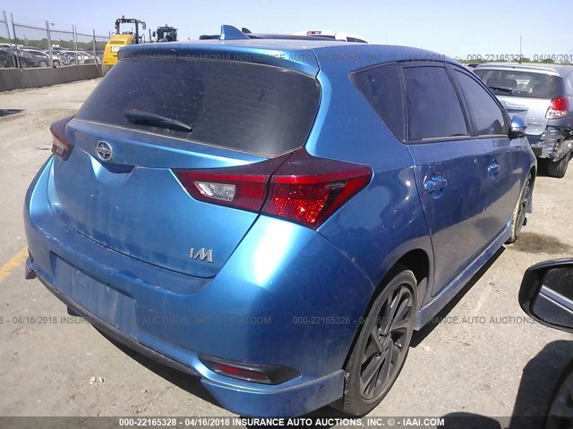 JTNKARJE4GJ511974 - 2016 TOYOTA SCION IM BLUE photo 4