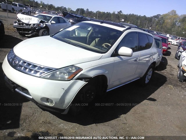 JN8AZ08T96W424456 - 2006 NISSAN MURANO SL/SE/S WHITE photo 2