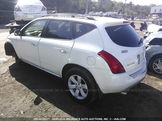 JN8AZ08T96W424456 - 2006 NISSAN MURANO SL/SE/S WHITE photo 3