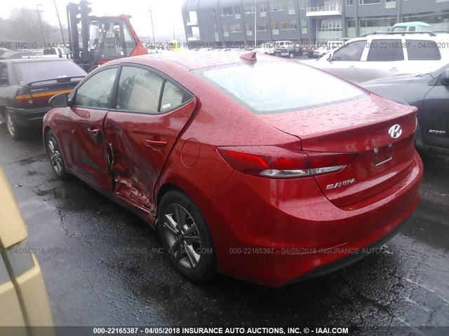 5NPD84LF9JH304269 - 2018 HYUNDAI ELANTRA SEL/VALUE/LIMITED RED photo 3