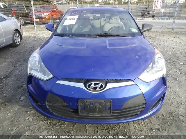 KMHTC6AD7CU070418 - 2012 HYUNDAI VELOSTER BLUE photo 6