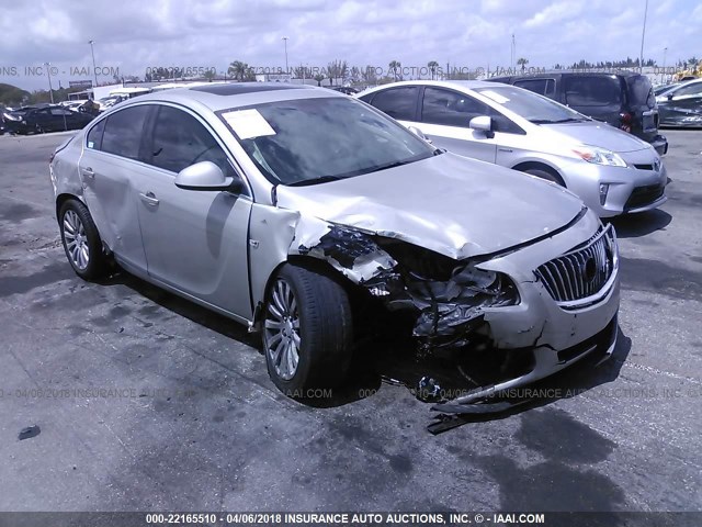 W04GU5GC6B1008739 - 2011 BUICK REGAL CXL GOLD photo 1