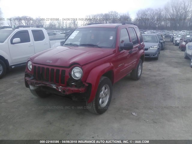 1J4GL58KX2W271425 - 2002 JEEP LIBERTY LIMITED RED photo 2