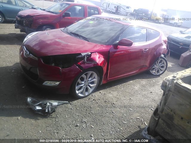 KMHTC6AD7CU068166 - 2012 HYUNDAI VELOSTER RED photo 2