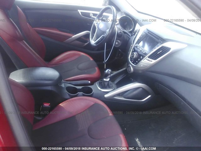 KMHTC6AD7CU068166 - 2012 HYUNDAI VELOSTER RED photo 5