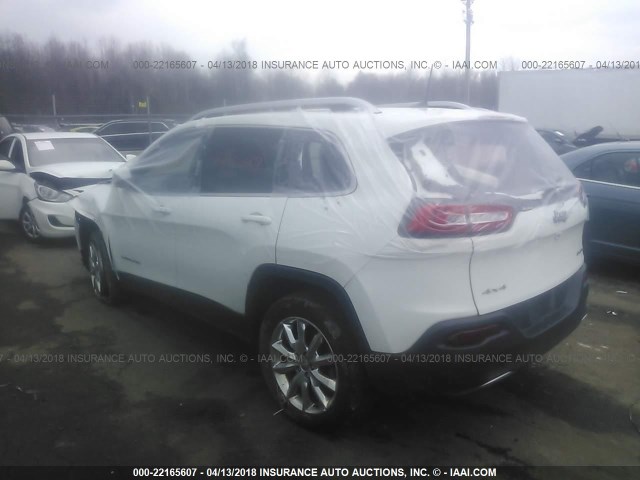 1C4PJMDB5GW194420 - 2016 JEEP CHEROKEE LIMITED WHITE photo 3