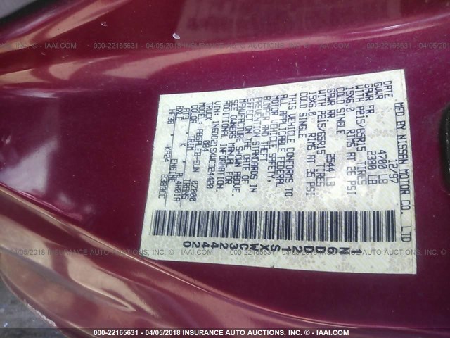 1N6DD21SXWC324420 - 1998 NISSAN FRONTIER XE RED photo 9