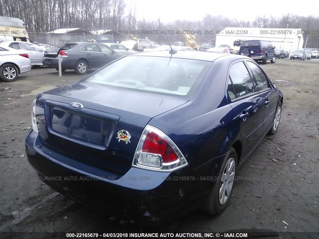 3FAHP06Z97R216577 - 2007 FORD FUSION S BLUE photo 4