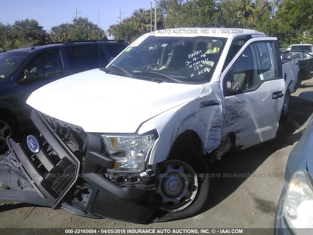 1FTEX1C83FFC03415 - 2015 FORD F150 SUPER CAB WHITE photo 2