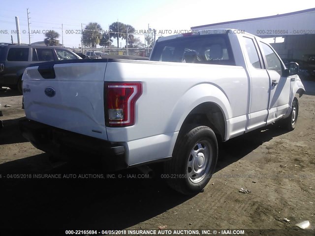 1FTEX1C83FFC03415 - 2015 FORD F150 SUPER CAB WHITE photo 4