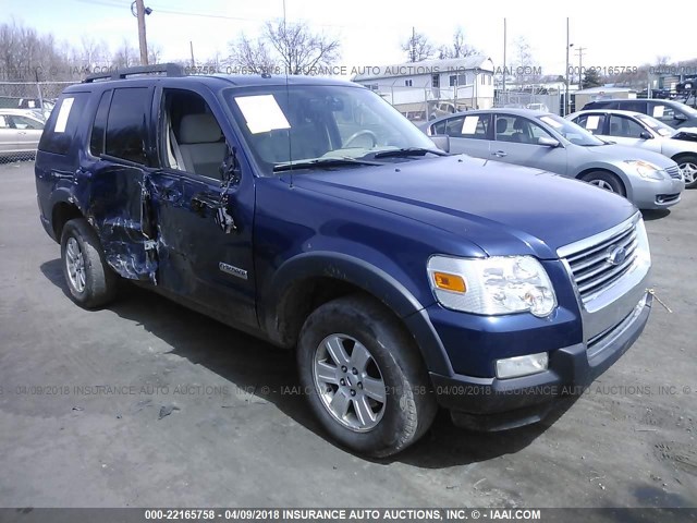 1FMEU73E97UB73640 - 2007 FORD EXPLORER XLT BLUE photo 1