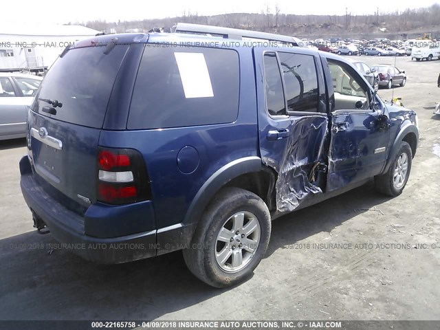 1FMEU73E97UB73640 - 2007 FORD EXPLORER XLT BLUE photo 4