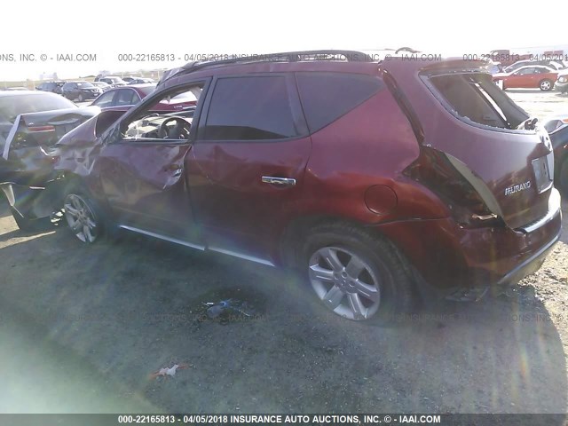 JN8AZ08T97W502638 - 2007 NISSAN MURANO SL/SE/S MAROON photo 3