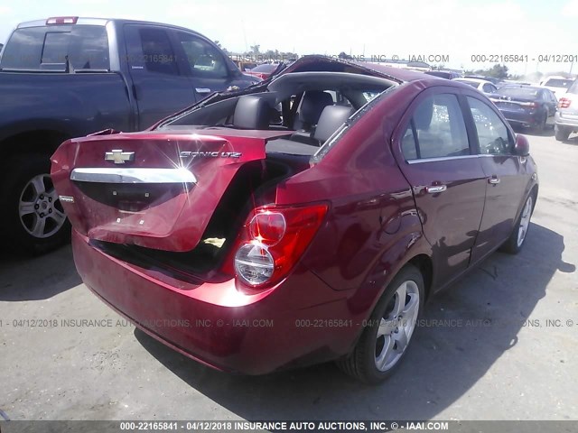 1G1JE5SH0C4194654 - 2012 CHEVROLET SONIC LTZ RED photo 4