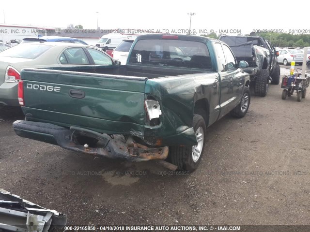 1B7GL22X3XS239665 - 1999 DODGE DAKOTA GREEN photo 4