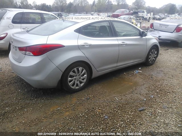 5NPDH4AE0DH226639 - 2013 HYUNDAI ELANTRA GLS/LIMITED SILVER photo 4