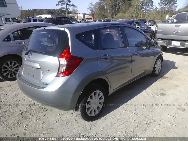 3N1CE2CP7FL403958 - 2015 NISSAN VERSA NOTE S/S PLUS/SV/SL/SR SILVER photo 4