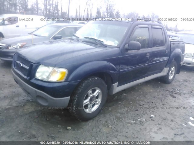 1FMZU67E13UB19538 - 2003 FORD EXPLORER SPORT TR  BLUE photo 2