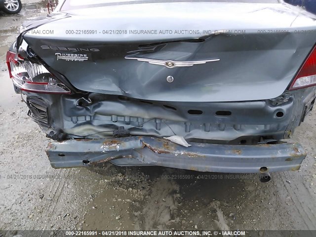 1C3EL46X06N189886 - 2006 CHRYSLER SEBRING GRAY photo 6