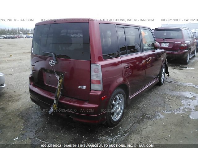 JTLKT324264075760 - 2006 TOYOTA SCION XB BURGUNDY photo 4