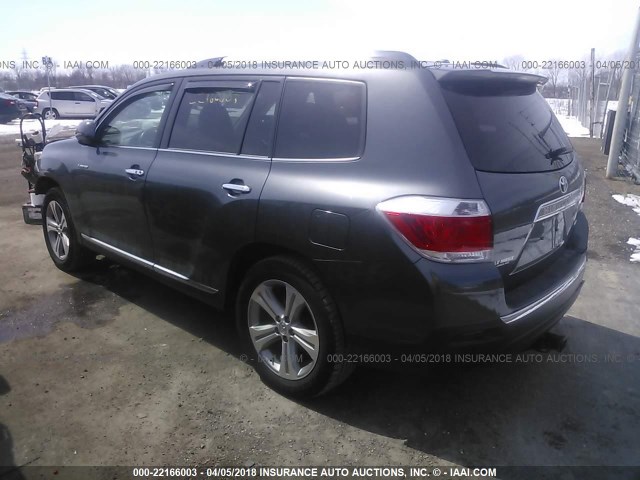 5TDDK3EH4CS169919 - 2012 TOYOTA HIGHLANDER LIMITED GRAY photo 3