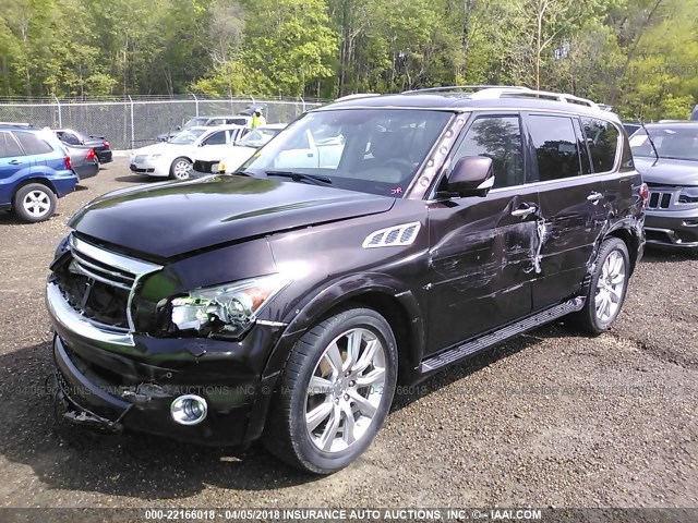 JN8AZ2ND6D9730275 - 2013 INFINITI QX56 Dark Brown photo 2