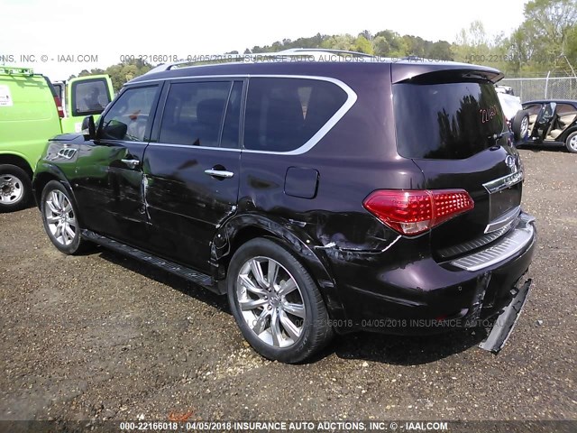 JN8AZ2ND6D9730275 - 2013 INFINITI QX56 Dark Brown photo 3