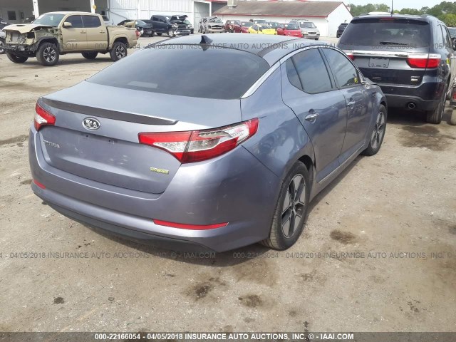 KNAGM4AD2C5009265 - 2012 KIA OPTIMA HYBRID GRAY photo 4