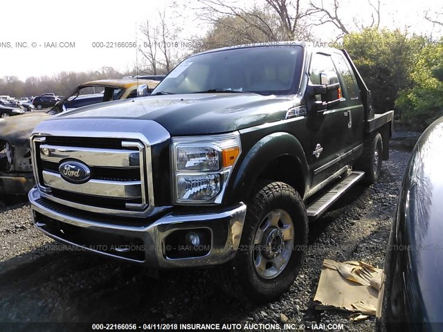 1FT7X2BT0BEC24811 - 2011 FORD F250 SUPER DUTY GREEN photo 2