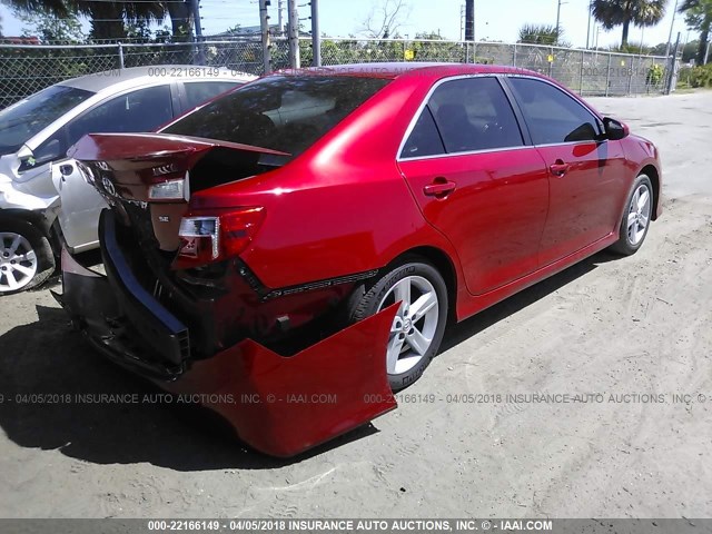 4T1BF1FK9EU862814 - 2014 TOYOTA CAMRY L/SE/LE/XLE 红色 照片 4