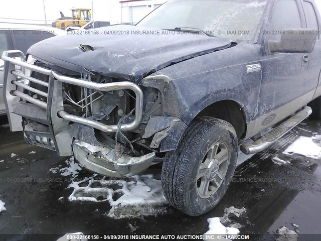 1FTPX14575FA26492 - 2005 FORD F150 BLUE photo 6