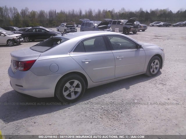 1G11B5SAXDF161498 - 2013 CHEVROLET MALIBU LS 银色 照片 4