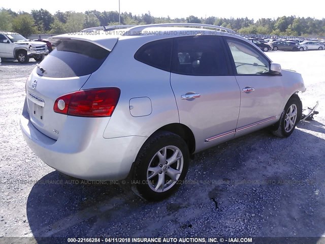 JN8AS5MT4BW571544 - 2011 NISSAN ROGUE S/SV/KROM SILVER photo 4