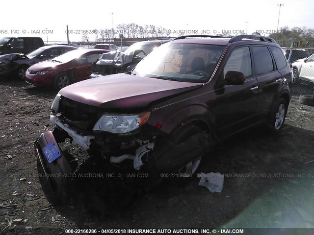 JF2SH6DC8AH756351 - 2010 SUBARU FORESTER 2.5X LIMITED MAROON photo 2