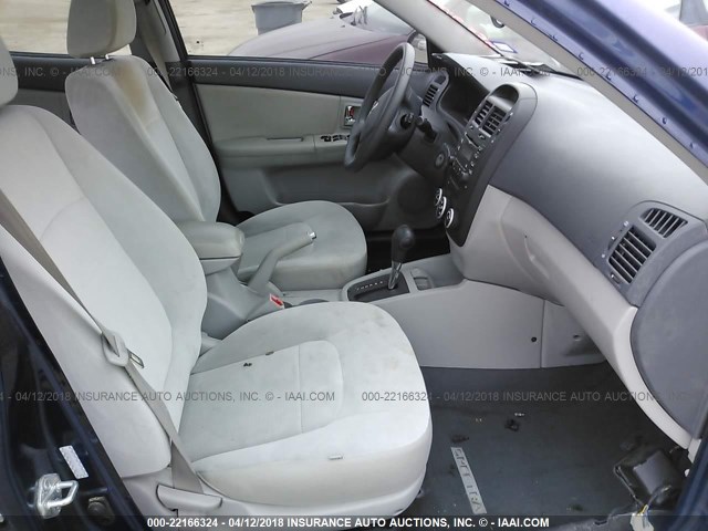 KNAFE222995636189 - 2009 KIA SPECTRA EX/LX/SX BLUE photo 5