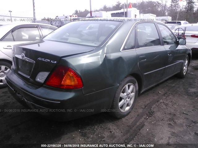 4T1BF28B2YU053484 - 2000 TOYOTA AVALON XL/XLS GREEN photo 4