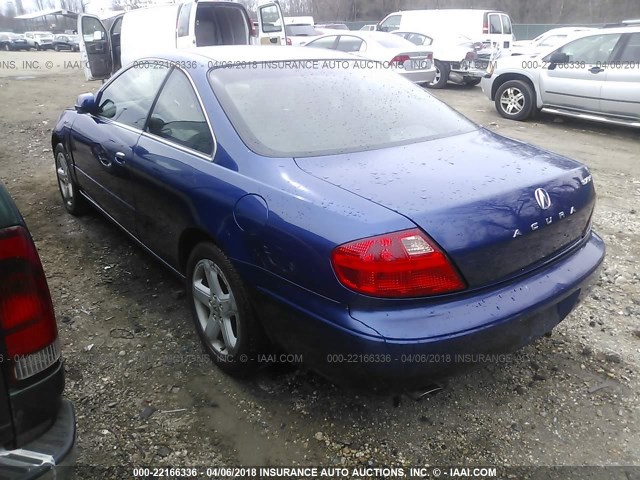 19UYA42672A003100 - 2002 ACURA 3.2CL TYPE-S BLUE photo 3