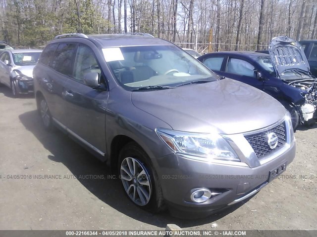 5N1AR2MM6EC722660 - 2014 NISSAN PATHFINDER S/SV/SL/PLATINUM GRAY photo 1