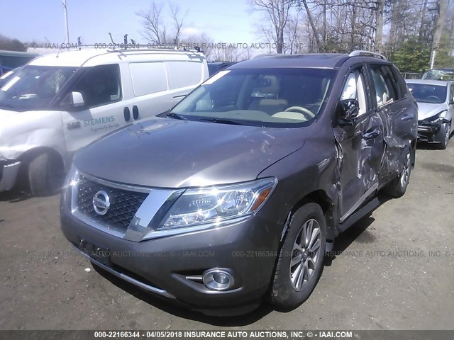 5N1AR2MM6EC722660 - 2014 NISSAN PATHFINDER S/SV/SL/PLATINUM GRAY photo 2