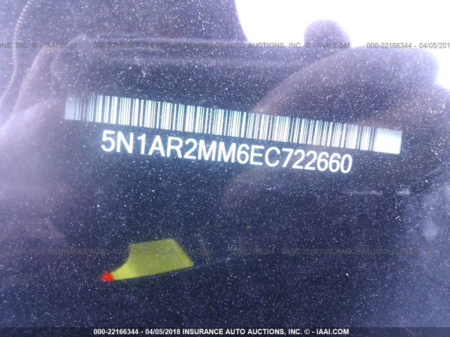 5N1AR2MM6EC722660 - 2014 NISSAN PATHFINDER S/SV/SL/PLATINUM 灰色 照片 9