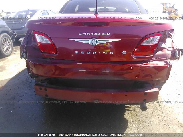 1C3BC5ED7AN148731 - 2010 CHRYSLER SEBRING TOURING RED photo 6