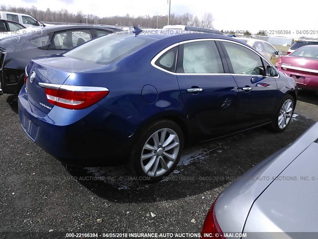 1G4PP5SK3D4124313 - 2013 BUICK VERANO BLUE photo 4