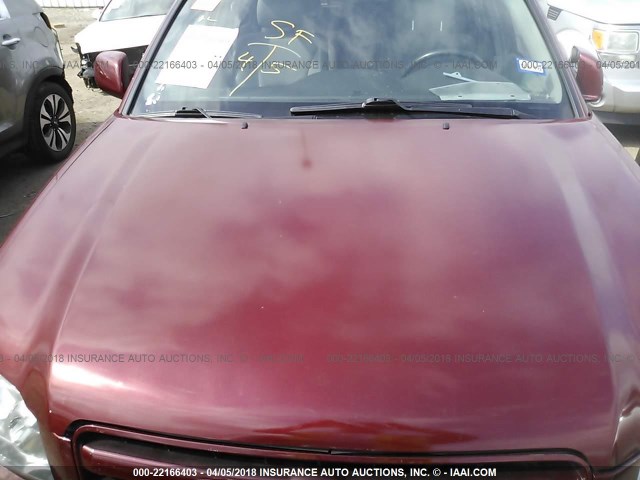 JTEDP21A850087715 - 2005 TOYOTA HIGHLANDER LIMITED BURGUNDY photo 10