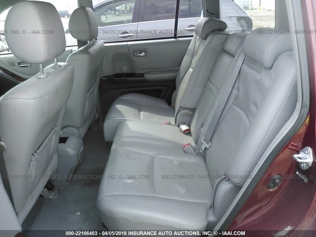 JTEDP21A850087715 - 2005 TOYOTA HIGHLANDER LIMITED BURGUNDY photo 8