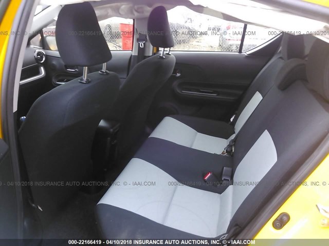 JTDKDTB36F1095737 - 2015 TOYOTA PRIUS C YELLOW photo 8