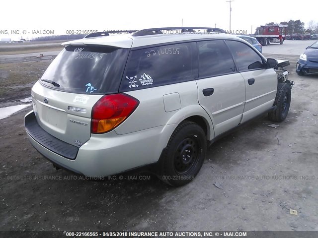 4S4BP61CX67325508 - 2006 SUBARU LEGACY OUTBACK 2.5I GOLD photo 4