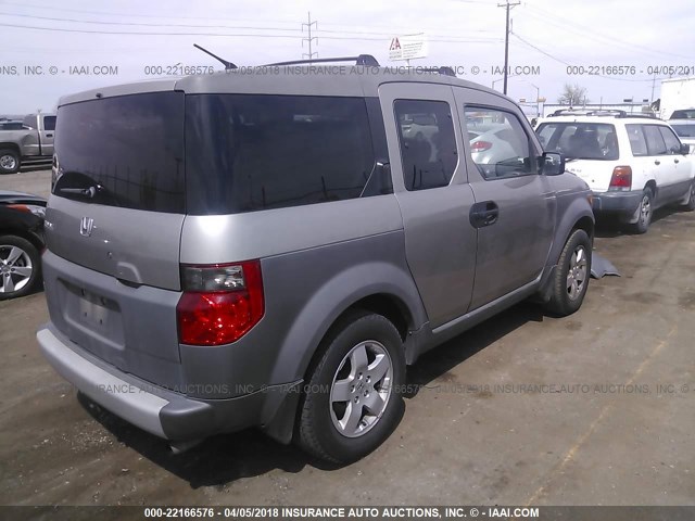 5J6YH28574L012720 - 2004 HONDA ELEMENT EX GRAY photo 4