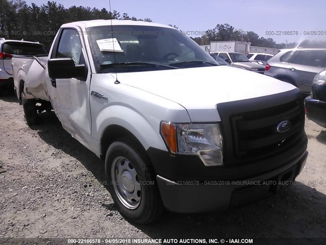 1FTMF1CM7EKF14878 - 2014 FORD F150 WHITE photo 1